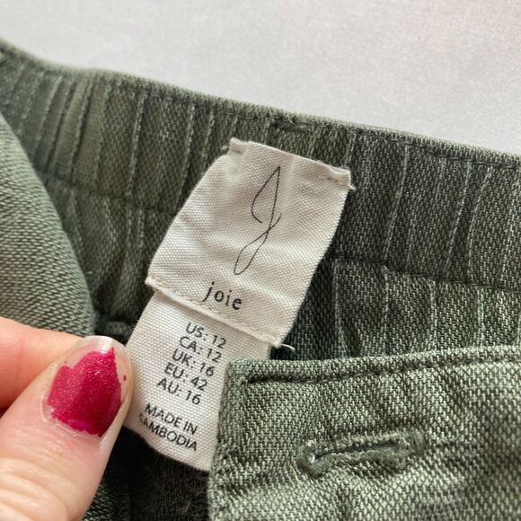 Joie Women's High Rise Linen Shorts Size 12 Loose Flowy Preppy Summer Weekends - Picture 6 of 9